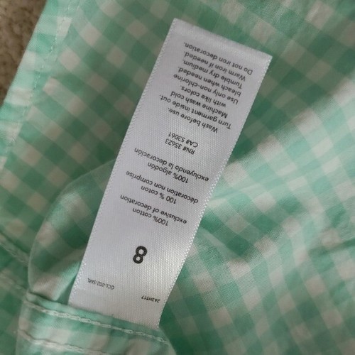 Carter's Boys' Mint Green Gingham Button-down Shirt sz8 - Picture 8 of 12