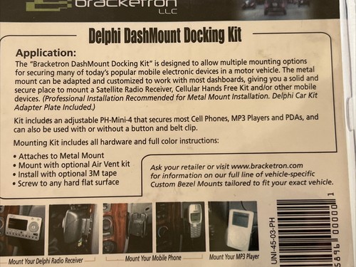 Bracketron LLC Delphi DashMount Docking Kit PH-Mini 4 PRO-Series 2003 - Picture 5 of 9