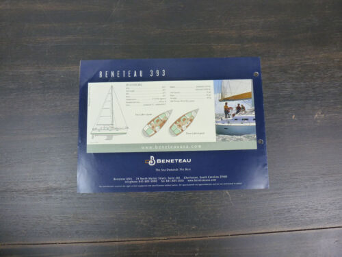 Beneteau 393 original factory sailboat brochure - Picture 3 of 3