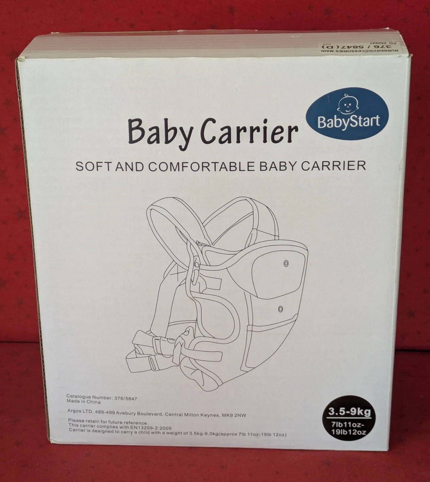 Argos Baby Start Baby Carrier for 3.5 - 9 kg or 7lb 11oz - 19 lb 12 oz in Box