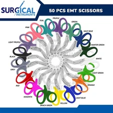 50 Shears EMT Scissors Bandage Paramedic EMS Supplies 7.25" 10 Different Colors