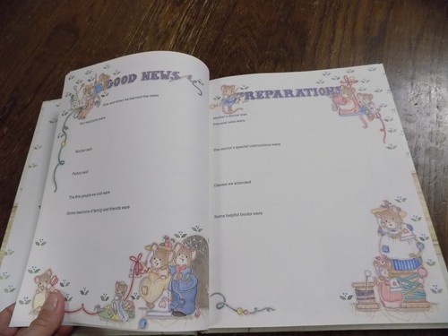 Vtg CR Gibson Bless This Child Keepsake Baby Memory Book 1990 Cara Marks Mouse - Picture 8 of 12