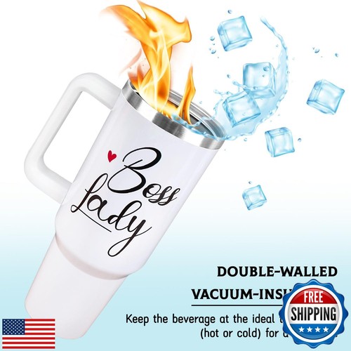 Fnokuxz Boss 40 Unzen Edelstahl Trinkbecher, Vakuumisolierter Becher mit - Bild 4 von 5