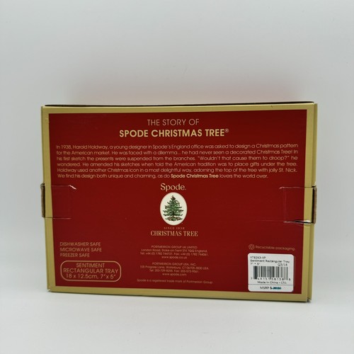 Spode Christmas Tree Sentiment Rectangular Tray NIB - Picture 3 of 4