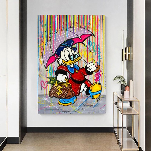 Leinwand Bilder Dagobert Duck Schirm Pop Art Wandbilder -Hochwertiger Kunstdruck - Bild 6 von 10