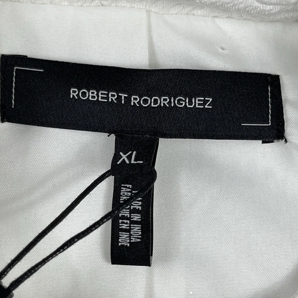 Chaqueta Robert Rodriguez Mujer XL Crema Mika Repujado Cremallera Moto Jacquard Floral Foto 3 de 4