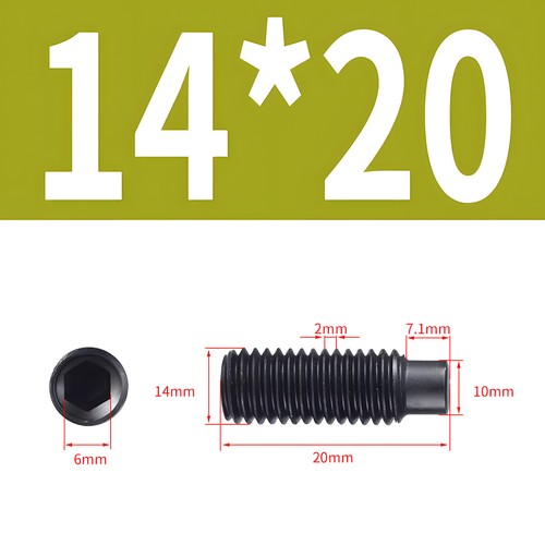 Tornillos roscados M14 DIN 915 45H conos hexagonales interiores acero M14x - Imagen 7 de 9