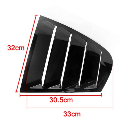 2x Gloss Black Rear Side Window Louvers Scoop Cover Vent For 12 - 16 BMW F30 - Picture 3 of 9