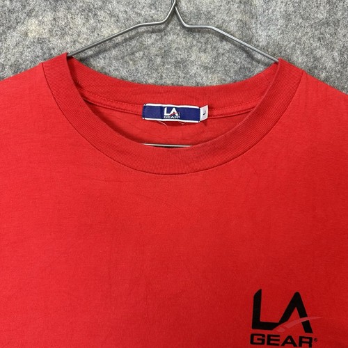 Vintage LA Gear T-Shirt Mens L Large Red 90's Cotton Workout Gym Single Stitch - Picture 5 of 17