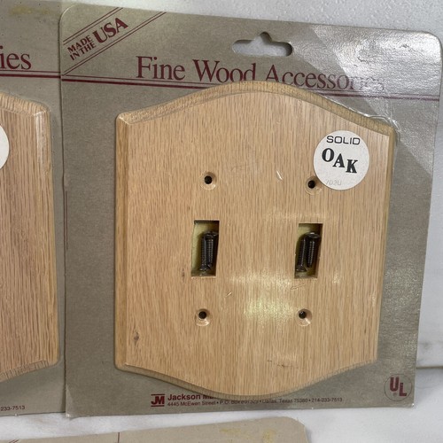 Vtg 1980s Solid Oak Wood Light Switch Plate Covers Lot of 5 Cabin Decor Outlets - Picture 4 of 8