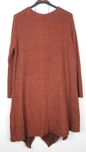 New Autumn Ladies Italian Soft Knitted Long Jumper Dress Top with Necklace - Picture 9 of 9