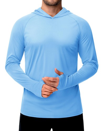 Tacvasen UPF50+ Mens Sun Skin Protection T-Shirts Outdoor Fishing Casual Hoodies - Picture 16 of 83
