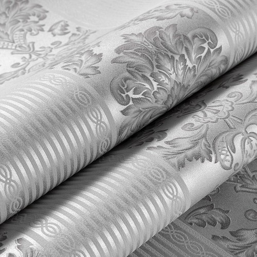 Silver Grey Wallpaper Roll Damask Glitter Embossed Textured Non-Woven`Wall Paper - Picture 10 of 22