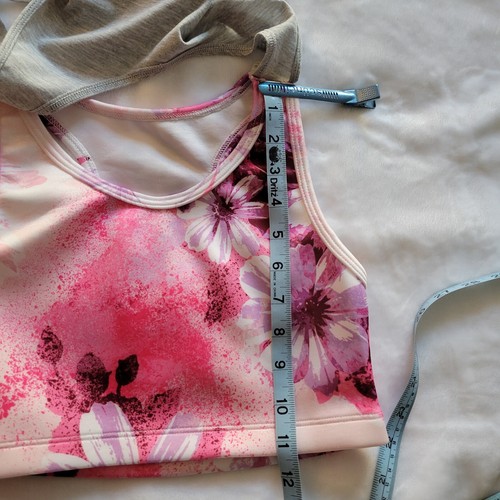 Girl's Justice Dance Tank with Pink Floral Heart Built in Bra Size XL 16/18 - Picture 7 of 8