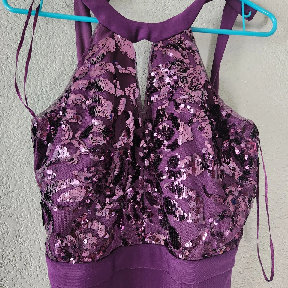 Vestido para mujer Morgan & Co. talla 5 lentejuelas vestido de noche graduación maxi almohadillas y correas Foto 2 de 4