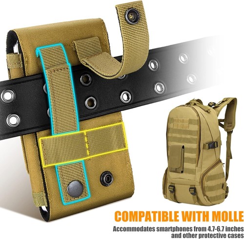 Universal Tactical Military Molle Cell Phone Holster Pouch Waist Pack Belt Bag - Picture 7 of 18