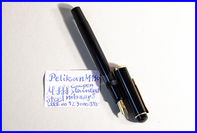 1985 W. Germany Pelikan M150 Old Style Fountain Pen Black & Gold M Steel Nib