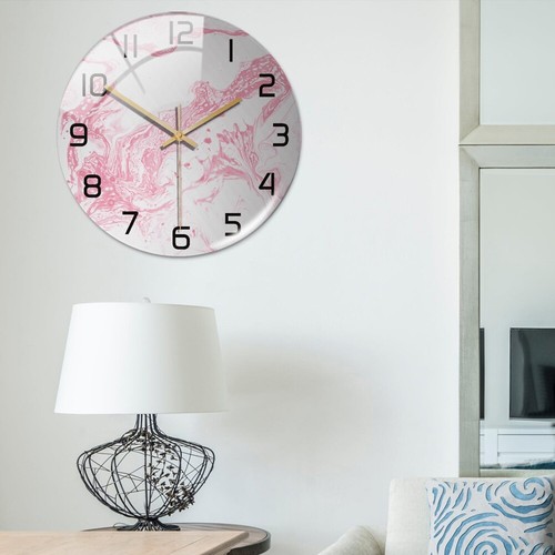 12In Acrylic Wall Clock Vintage Marble Style Quiet Non-Ticking Clock Wall Decors - Picture 43 of 64