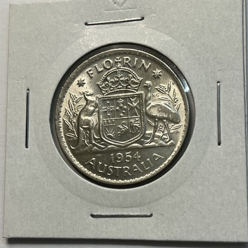 1954 Florin Coin - Choice Uncirculated Lustre - Elizabeth II Silver Predecimal - Picture 4 of 20