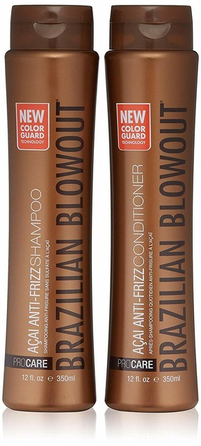 Brazilian Blowout Acai Anti-Frizz Shampoo & Conditioner 12oz Duo NEW COLOR GUARD