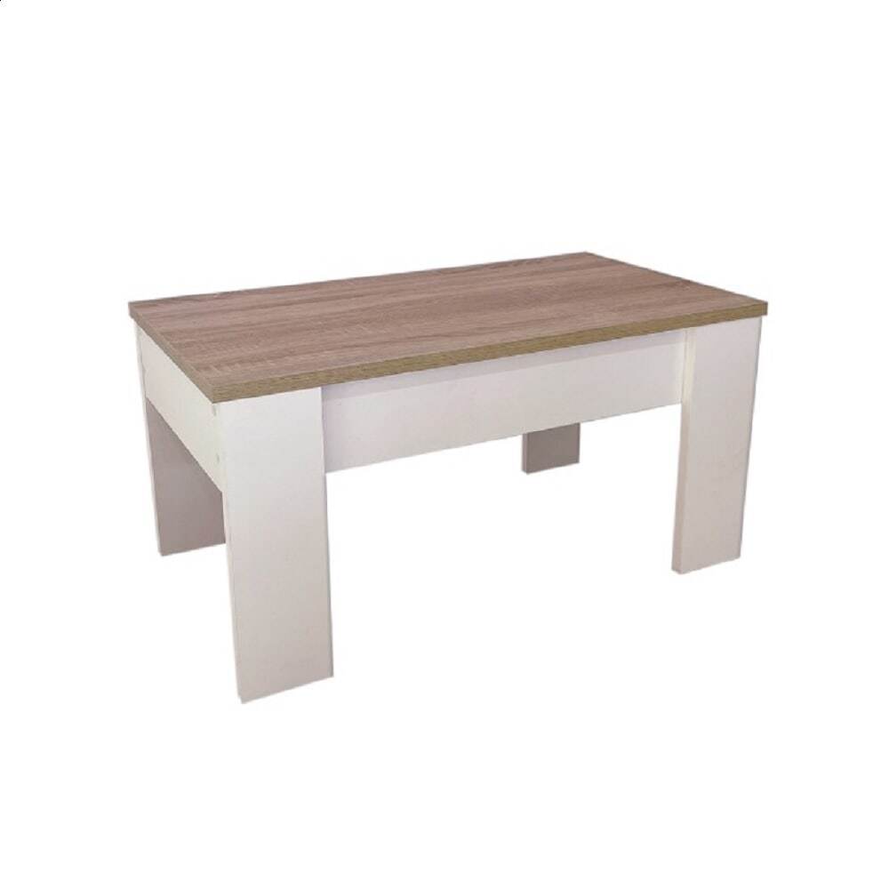 Mesa centro con tapa elevable, con almacenamiento oculto, patas anchas - Mont...