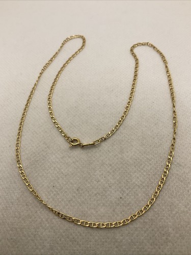 ITALY Solid 14K Yellow Gold Diamond Cut ANCHOR Chain Necklace 19.5” length 3.7gr - Bild 6 von 16