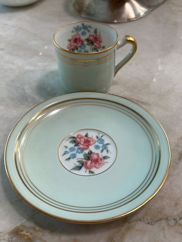 Demitasse Tasse & Untertasse: Charles Ahrenfeldt Ville Franche Limoges: TRES BELLE! - Bild 7 von 13