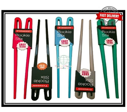 Plastic Chopsticks Typhoon Rookie Stix Japanese Chinese Reuseable Easy To Use - Picture 3 of 12