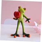 Frog Figurine Home Decor Gift for Women Mom Girl Collectible Red Heart Frog