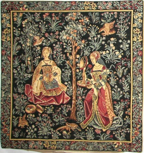 MEDIEVAL EMBROIDERY BRODERIE 18" x 18" BELGIAN TAPESTRY CUSHION COVER + ZIP 1179 - Picture 2 of 6