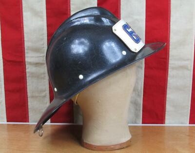 Vintage 1950s Bullard Firefighters Helmet Leather Badge New