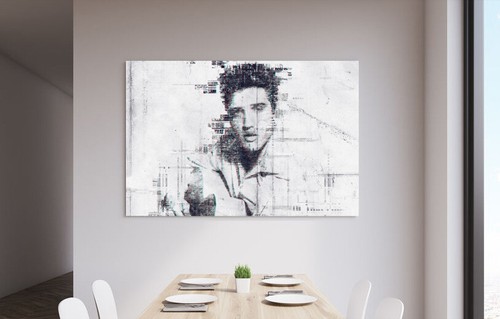 ELVIS PRESLEY 1 -DEEP FRAMED CANVAS WALL SKETCH ART PICTURE PAPER PRINT- BLACK - Picture 5 of 17