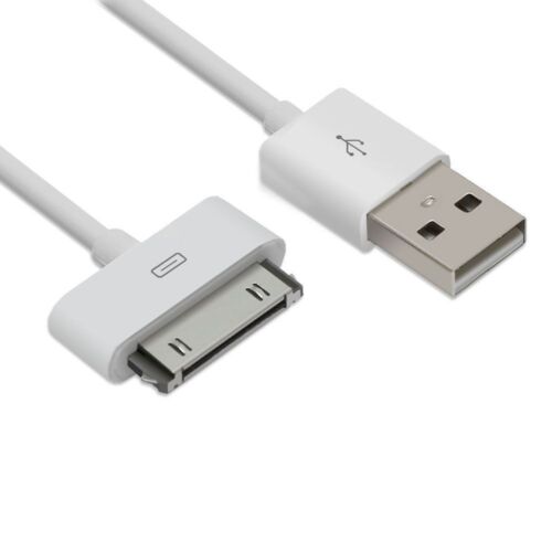 2x White USB Sync Charge Cord Data Cable for iPod Video 5th Gen 5.5G 30/60/80gb - Picture 2 of 6