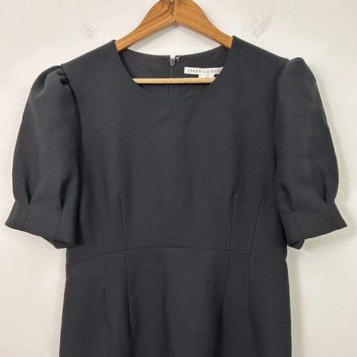 Vestido Veronica Barba Mujer 12 Prado Puff Mangas Cortas Negro Nuevo sin Etiquetas - Imagen 8 de 12