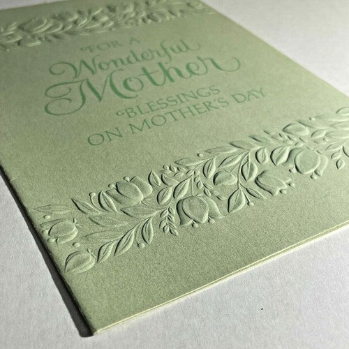 Religious Vtg MOTHER'S DAY Card, Embossed Floral Motif by Rust Craft + Envelope - Picture 4 of 7