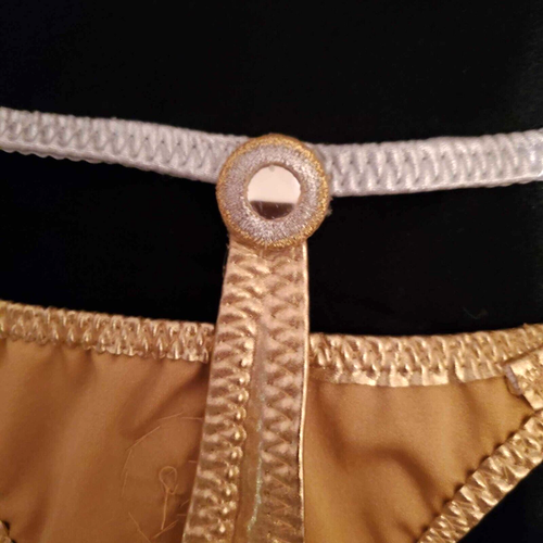 Gold/Silber Metallic Tanga, exotische Tänzerin, Stripperkleidung - Bild 3 von 3