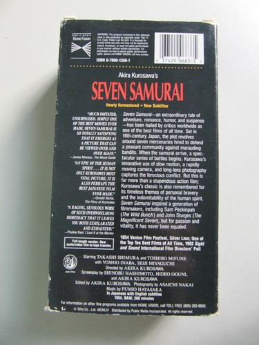 The Seven Samurai (1993 VHS) 1954 Akira Kurosawa Film Parts 1 & 2 - Picture 8 of 12