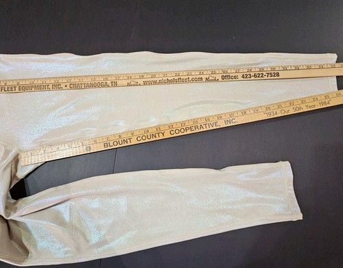 Mono B Leggings Ladies Medium Champagne Sparkle Full Length NWOT - Picture 8 of 14