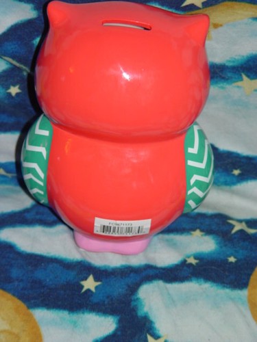 Banco de monedas de búho melocotón - Imagen 8 de 10