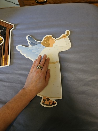 Christmas Manger Set Nativity Cardboard Cut-out stand up with sticks 8 piece set - Bild 5 von 12