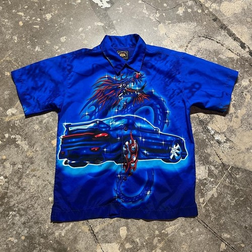 Y2K Dragon Car Collared Shirt - Picture 2 of 3