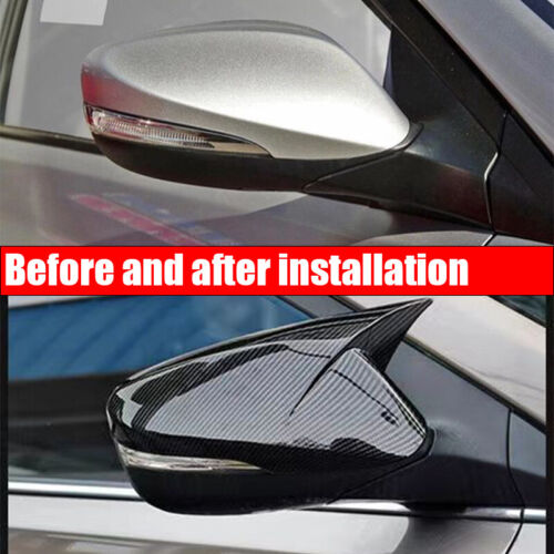 2PCS For Hyundai Veloster 2012-2017 Carbon Fiber OX Rear View Mirror Cover Trim - Bild 2 von 8