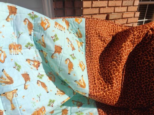 Blue Zoe the Giraffe Baby Toddler Lap Handmade Quilt - Picture 4 of 4