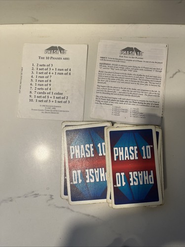Phase 10 Card Game. Rummy Type Card Game. From Fundex Games 1992 - Picture 3 of 5
