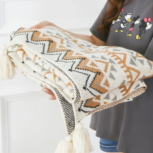 Bohemia Boho Cotton Blanket for Couch SofaCover All Season Decorative Dust Towel - Picture 5 of 28