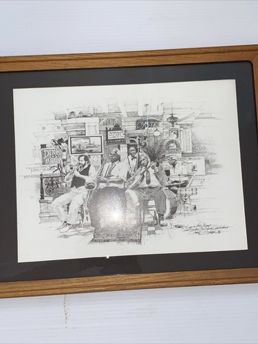 Vintage New Orleans Jazz Musiker Danny Barker & Friends Druck schöner Glasrahmen - Bild 4 von 24