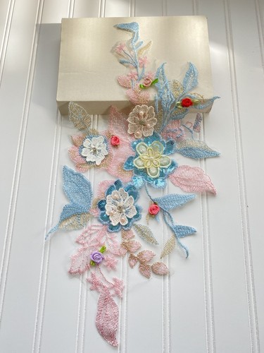 3D Floral Embroidered Appliques/Patches for Sewing/Bridal/Crafts/Hats - Picture 11 of 12