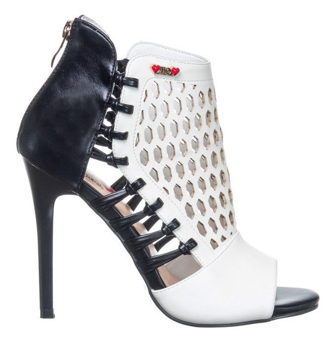 GAI MATTIOLO LOVE TO LOVE SS12 STIVALETTO TRONCHETTO schuhe SPUNTATE BLACK WEISS GAI MATTIOLO LOVE TO LOVE SS12 STIVALETTO TRONCHETTO schuhe SPUNTATE BLACK WEISS