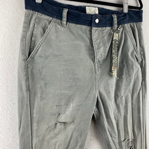 Koto Hose Herren 33 grau Eingrifftaschen distressed zerrissen Cord Hüfttaschen - Bild 4 von 21
