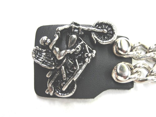 4 pc Genuine Leather Motorcycle Biker Vest Chain Extenders High Quality USA Made - Picture 3 of 3
